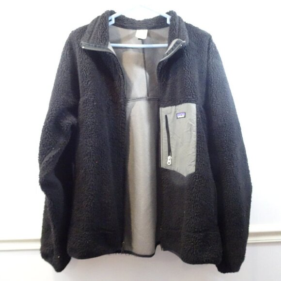PATAGONIA Men's XL RETRO X SHERPA DEEP PILE FLEECE ZIP JACKET GRAY POCKETS - Picture 1 of 4